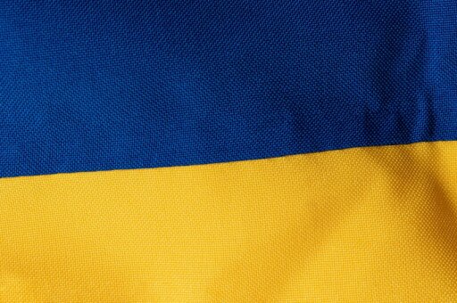 Nærbilde av Ukrainsk flagg